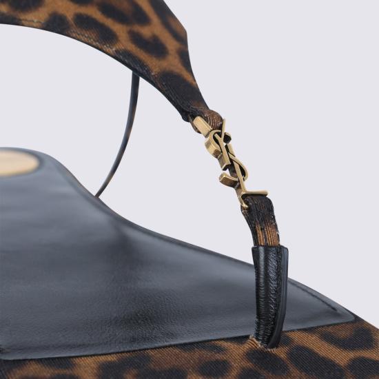 26SS 생로랑 카산드라 레오파드 프린트 플랫 샌들 860715AAC9X2038 Brown - SAINT LAURENT