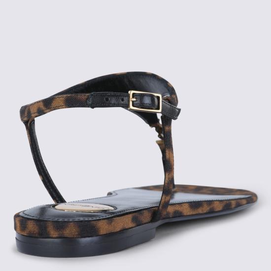 26SS 생로랑 카산드라 레오파드 프린트 플랫 샌들 860715AAC9X2038 Brown - SAINT LAURENT