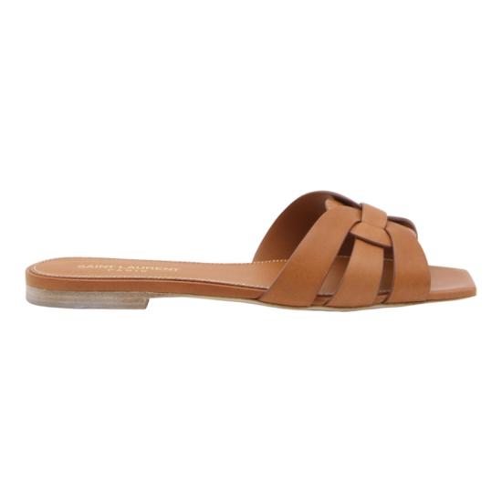 26FW 생로랑 스무스 레더 트리뷰트 플랫 뮬 571952BDA002206 Brown
