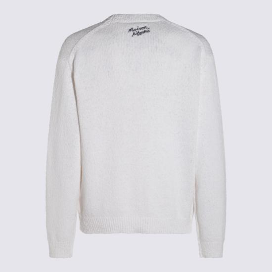  메종키츠네 앱스트랙트 데이지 인타르시아 스웨터 OM00811KT1138P100 White - MAISON KITSUNE