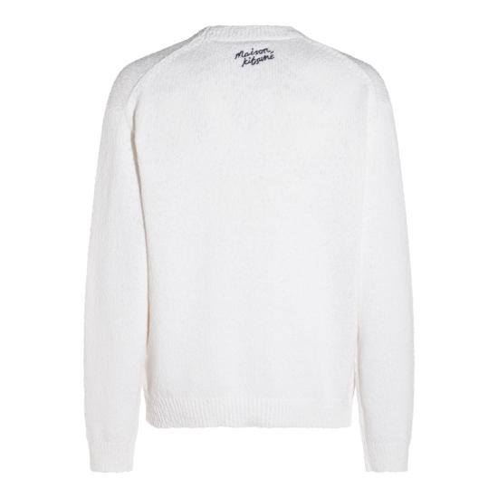  메종키츠네 앱스트랙트 데이지 인타르시아 스웨터 OM00811KT1138P100 White - MAISON KITSUNE