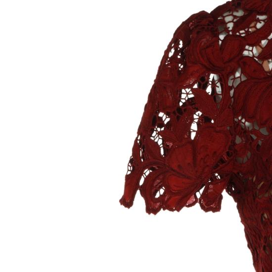 26FW 셀프 포트레이트 미디 원피스 PF26111SABUBURGUNDY Red - SELF PORTRAIT