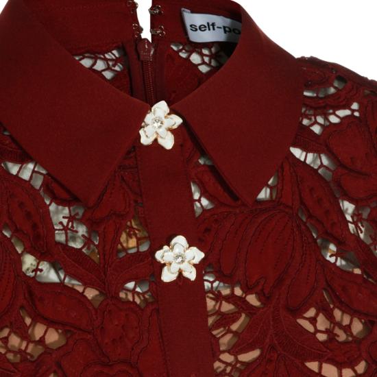 26FW 셀프 포트레이트 미디 원피스 PF26111SABUBURGUNDY Red - SELF PORTRAIT