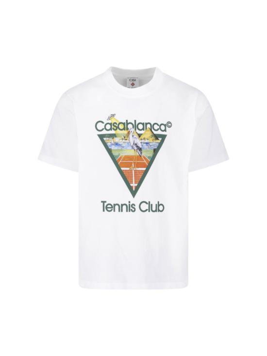 26FW 카사블랑카 반팔 티셔츠 M PF26 JTS 001 03TENNIS CLUB TRIANGLE White