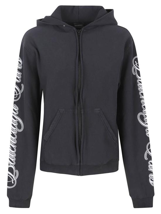 26SS 발렌시아가 후드 티셔츠 851236WTTVM86552 Black