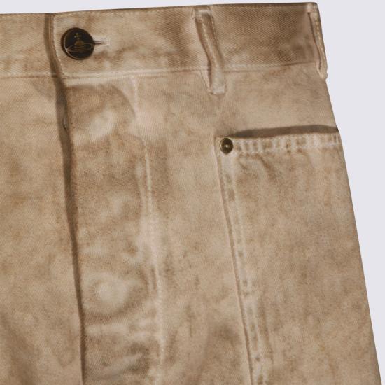 26SS 비비안웨스트우드 로고 패치 5포켓 진 로고 패치 5포켓 진 2802003GW01HAC403 Brown - VIVIENNE WESTWOOD
