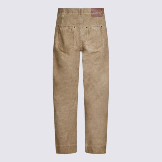 26SS 비비안웨스트우드 로고 패치 5포켓 진 로고 패치 5포켓 진 2802003GW01HAC403 Brown - VIVIENNE WESTWOOD