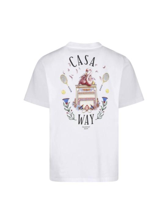 26FW 카사블랑카 반팔 티셔츠 M PF26 JTS 001 05CASAWAY White - CASABLANCA