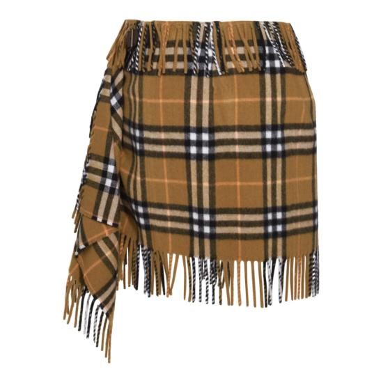  버버리 체크 울 캐시미어 스카프 스커트 8099716C1422 Brown - BURBERRY