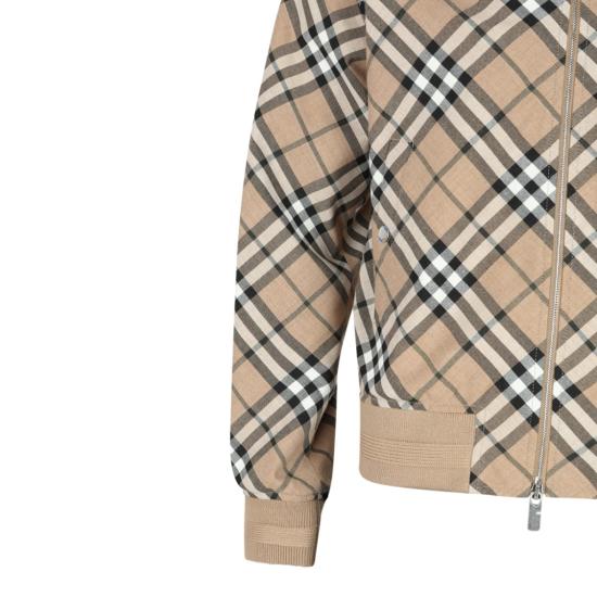  버버리 체크 울 블렌드 봄버 자켓 8092963C1202 Neutrals - BURBERRY