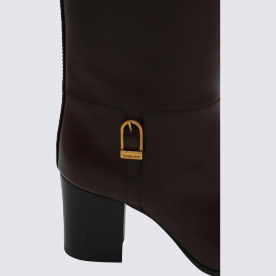 25FW 생로랑 스무스 레더 롱부츠 스무스 가죽 부츠 818207AAEHR6033 Black - SAINT LAURENT
