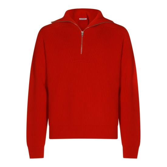 26FW 질샌더 집업 니트 J22GP0291J14848626 Red
