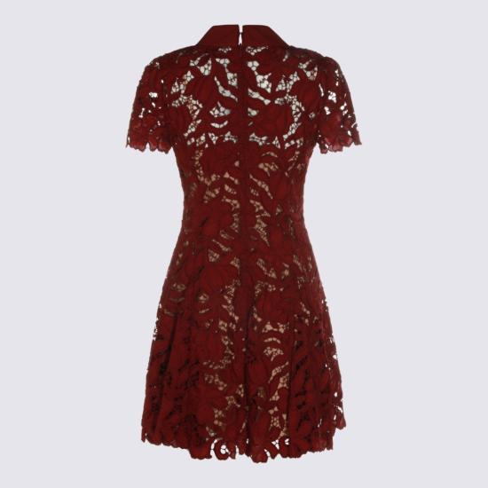 26FW 셀프 포트레이트 미디 원피스 PF26111SABUBURGUNDY Red - SELF PORTRAIT