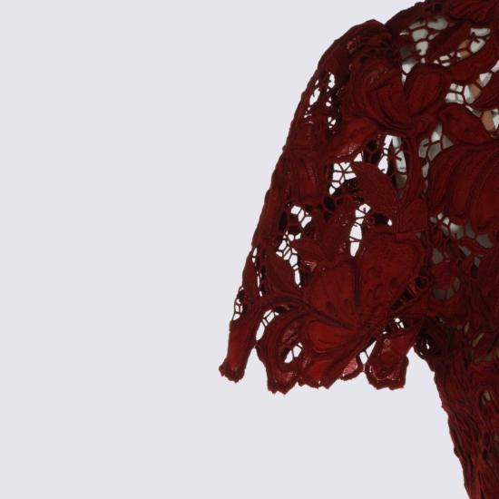 26FW 셀프 포트레이트 미디 원피스 PF26111SABUBURGUNDY Red - SELF PORTRAIT