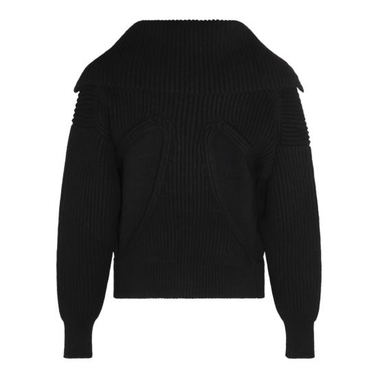  알렉산더 맥퀸 집업 니트 760751Q1RTN1000 Black - ALEXANDER MCQUEEN