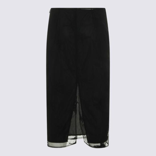 26SS 블루마린 롱 스커트 P644G123AF0990 Black - BLUMARINE