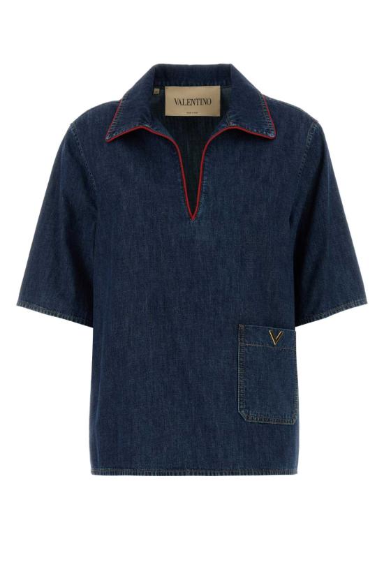 26FW 발렌티노 가라바니 데님 셔츠 9B3DB03R9YA 528 Blue