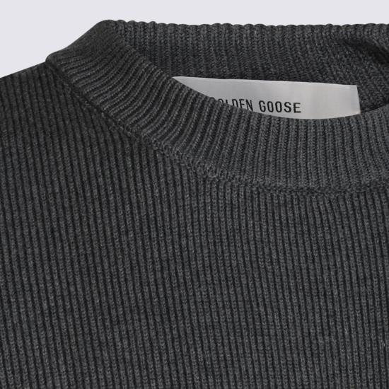 26FW 골든구스 로고 코튼 라운드넥 스웨터 GMP00841 P00066260304 Dark Grey Melange - GOLDEN GOOSE