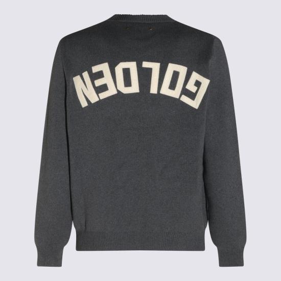 26FW 골든구스 로고 코튼 라운드넥 스웨터 GMP00841 P00066260304 Dark Grey Melange - GOLDEN GOOSE