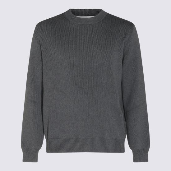 26FW 골든구스 로고 코튼 라운드넥 스웨터 GMP00841 P00066260304 Dark Grey Melange