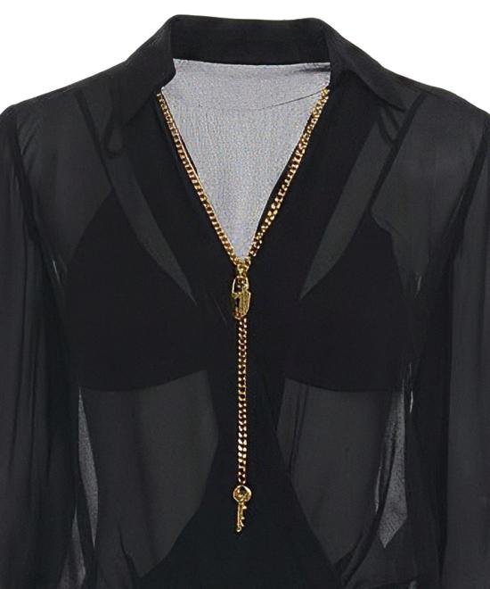 26FW 엘리자베타프랜치 바디수트 티셔츠 CB00966E2 110 BLACK - ELISABETTA FRANCHI