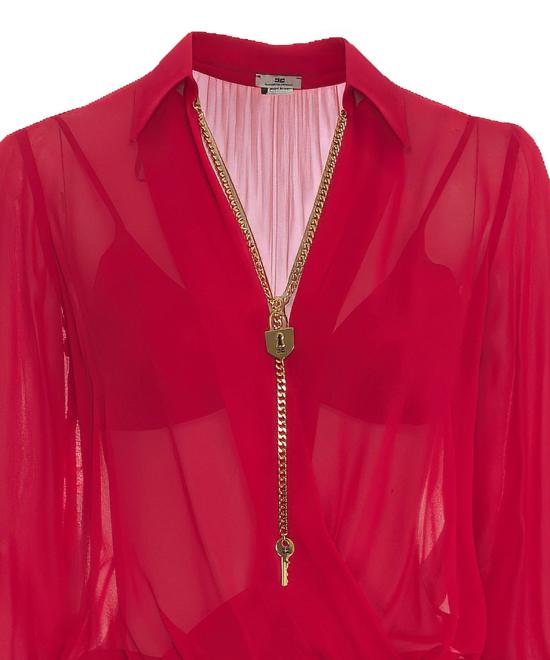 26FW 엘리자베타프랜치 바디수트 티셔츠 CB00966E2 CG5 RED - ELISABETTA FRANCHI