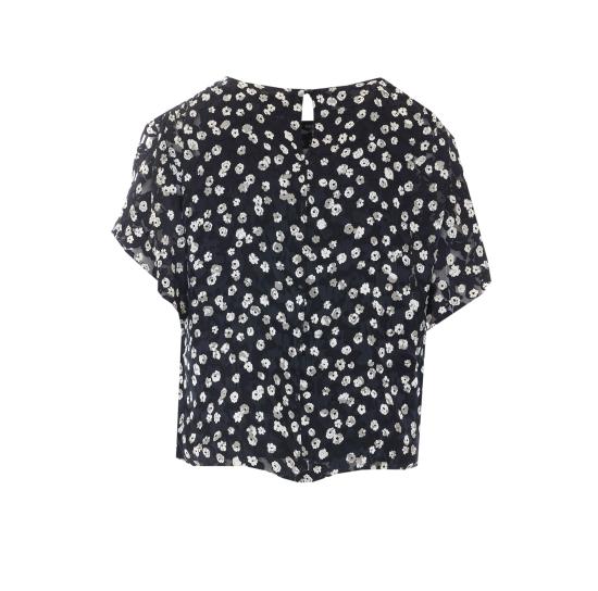 26FW 이자벨마랑 헤르반 프린티드 디보어 실크 탑 HT0962FA D3J14IBKEC BLACK - ISABEL MARANT