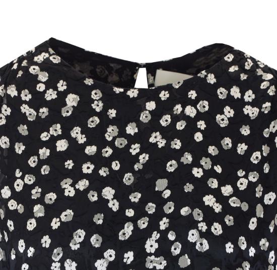 26FW 이자벨마랑 헤르반 프린티드 디보어 실크 탑 HT0962FA D3J14IBKEC BLACK - ISABEL MARANT