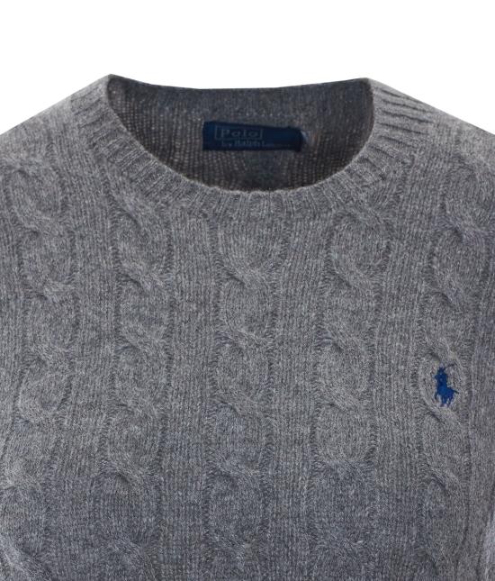 26FW 폴로 랄프로렌 폴로 자수 케이블 니트 스웨터 211971865501 FLANNEL GREY - POLO RALPH LAUREN