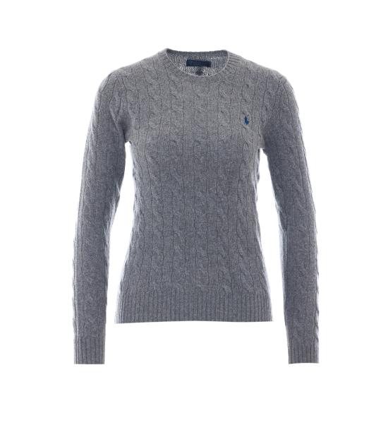 26FW 폴로 랄프로렌 폴로 자수 케이블 니트 스웨터 211971865501 FLANNEL GREY