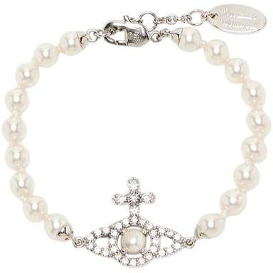 26FW 비비안웨스트우드 올림피아 펄 ORB 팔찌 6103007R02P373 WHITE