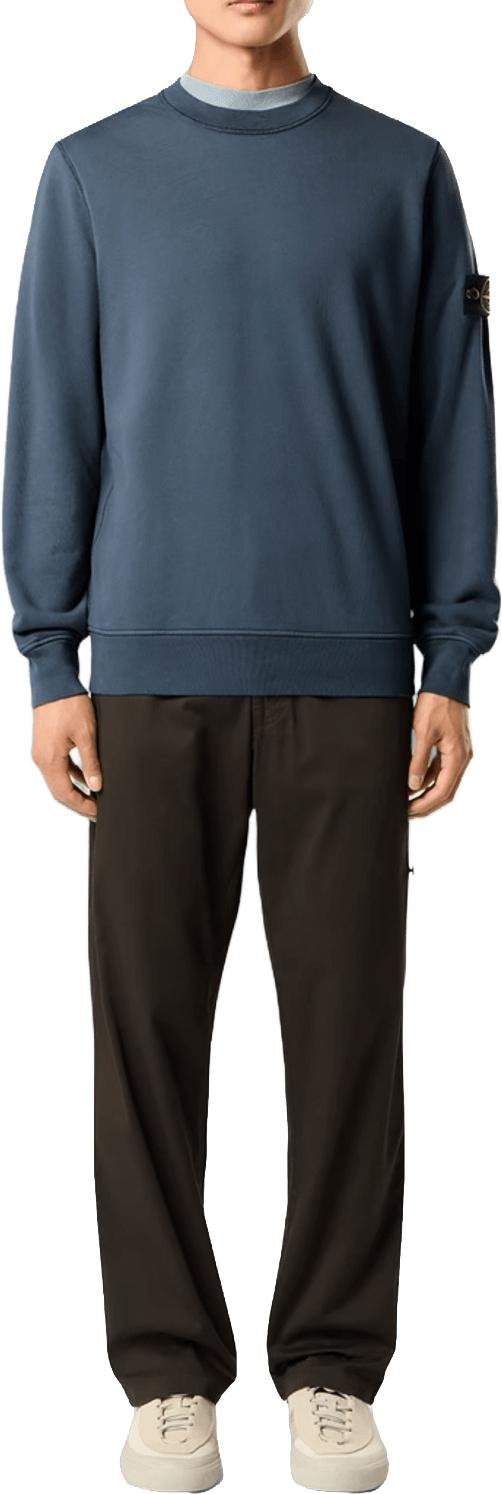 26FW 스톤 아일랜드 스웨터 STONEISLANDL2S156100060S0051V002EORGANICCOTTONFLEECESWEATERDARKBLUE - STONE ISLAND