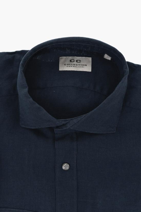  꼬르넬리아니 긴팔 셔츠 91PX38 3161195 001 Blue - CORNELIANI
