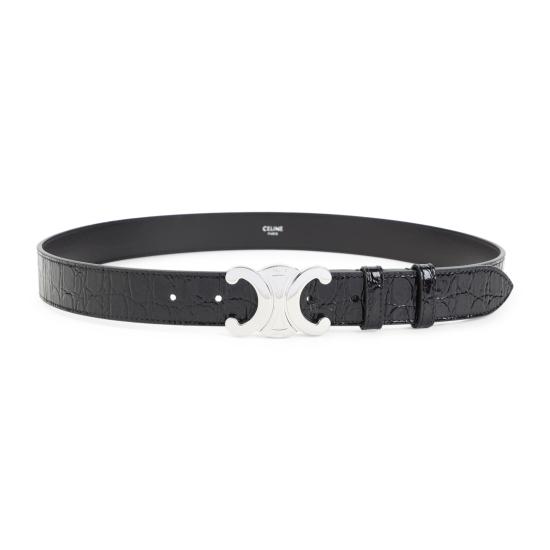 26FW 셀린느 가죽 벨트 45BIE3H70 38SI BLACK - CELINE