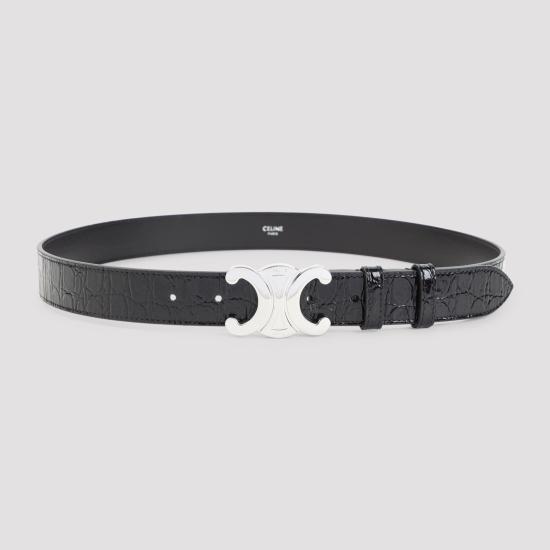 26FW 셀린느 가죽 벨트 45BIE3H70 38SI BLACK - CELINE