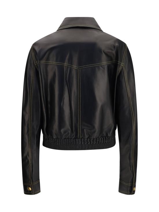 26FW 베르사체 가죽 자켓 10257071A18381 1B000 BLACK - VERSACE