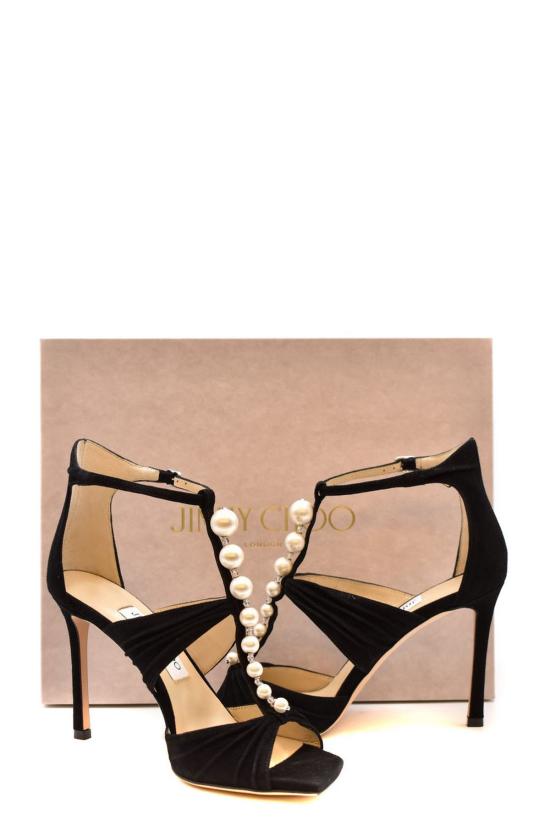  지미추 샌들 AURA 95 SZRBLACKWHITE black - JIMMY CHOO