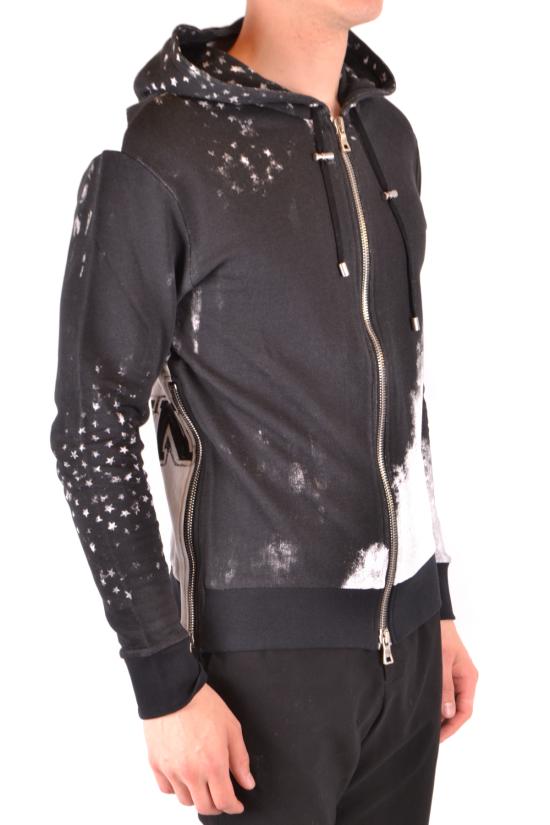  발망 후드 티셔츠 S8H 6641 1146 black - BALMAIN