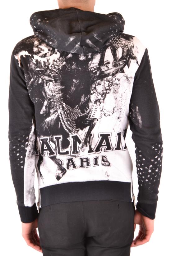  발망 후드 티셔츠 S8H 6641 1146 black - BALMAIN