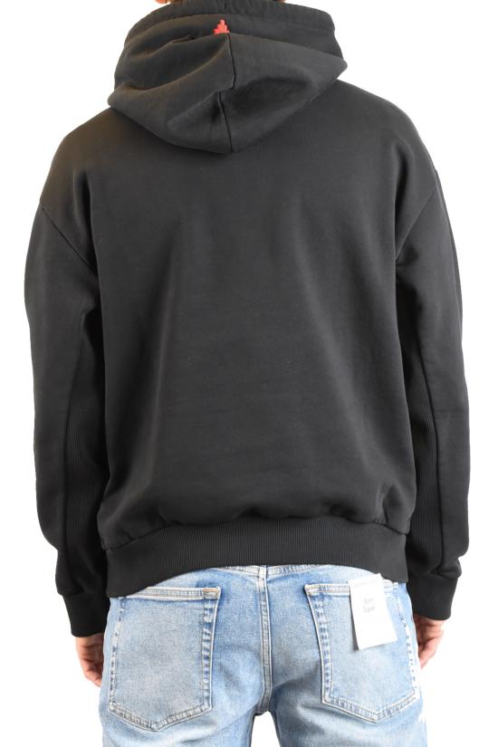 26SS 마르셀로 불론 후드 티셔츠 CMBB040C99FLE002 black - MARCELO BURLON