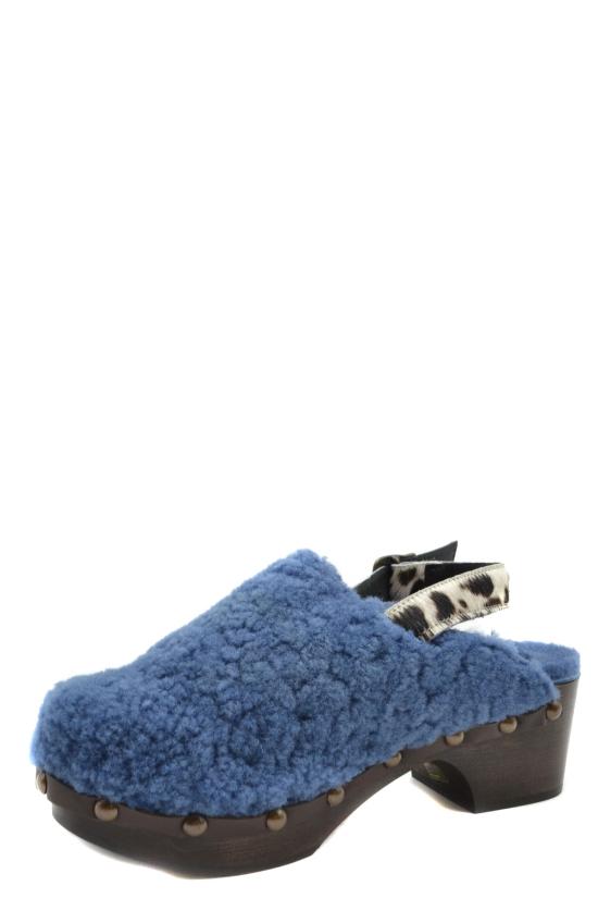  Avec Mod�ration 뮬/슬리퍼 RUKA SHEARLINGAZU blue - OTHER BRANDS