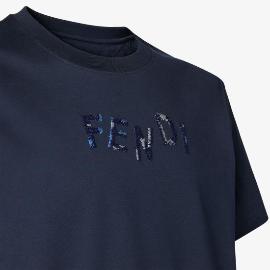 26FW 펜디 반팔 티셔츠 FY1319AUOBF0PTH BLU - FENDI
