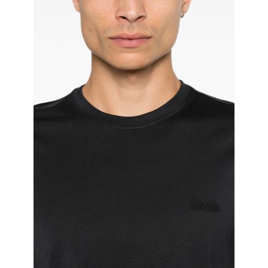 26FW 에르메네질도제냐 반팔 티셔츠 RUI360A4 I765 B09 BLACK - ERMENEGILDO ZEGNA