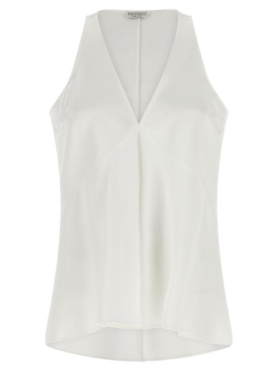 26SS 브루넬로 쿠치넬리 민소매 티셔츠 MH530DX702C600 White