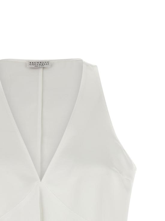 26SS 브루넬로 쿠치넬리 민소매 티셔츠 MH530DX702C600 White - BRUNELLO CUCINELLI
