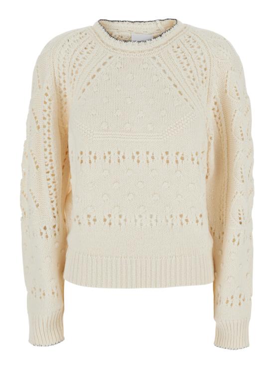26FW 이자벨마랑에뚜왈 루체 풀오버 오픈워크 울 스웨터 PU0938FAD3L02E23EC White