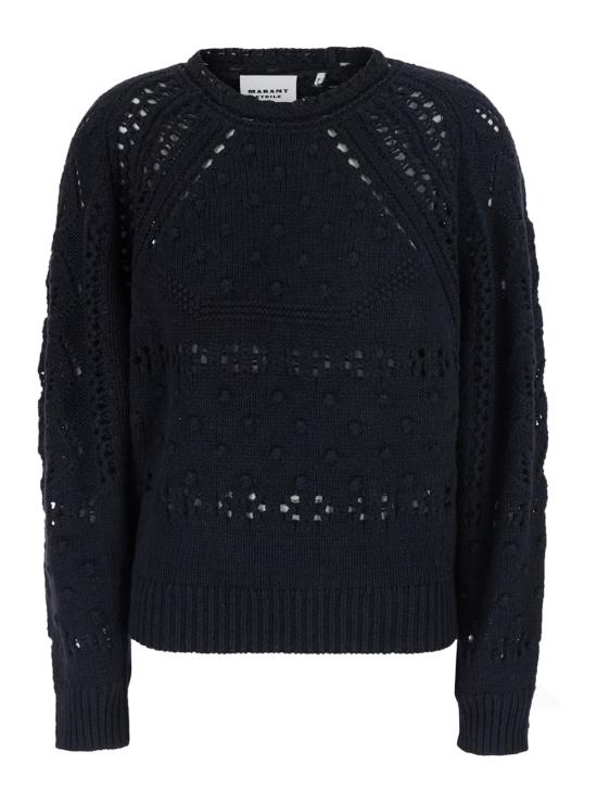 26FW 이자벨마랑에뚜왈 루체 풀오버 오픈워크 울 스웨터 PU0938FAD3L02EBKMD Black