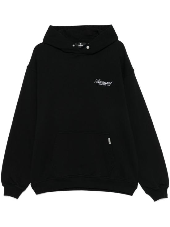26FW 리프레젠트 후드 티셔츠 OCM41200 001 BLACK