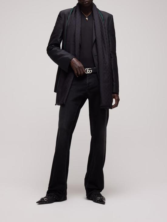 26FW 구찌 GG 울 실크 자카드 스카프 870543 4GAK31066 BLACK - GUCCI