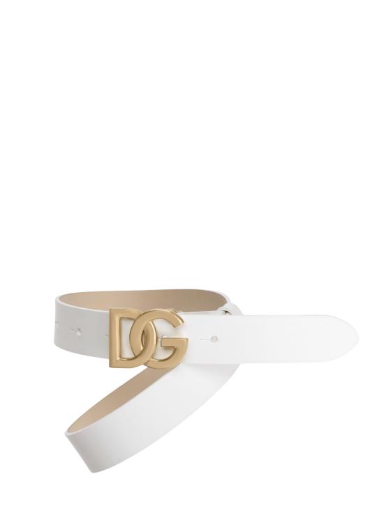 26FW [키즈] 돌체앤가바나 가죽 벨트 EE0068 A106787682 WHITE - DOLCE & GABBANA